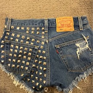 Custom Levi’s shorts.